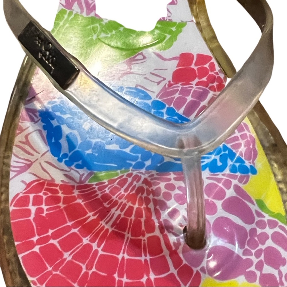 Lilly Pulitzer Sandals Flip Flop Floral Size 10 - Picture 4 of 7